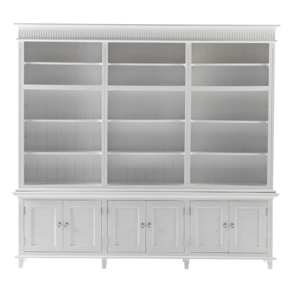87" Antiqued White Solid Wood Six Door Pantry Or Storage Closet