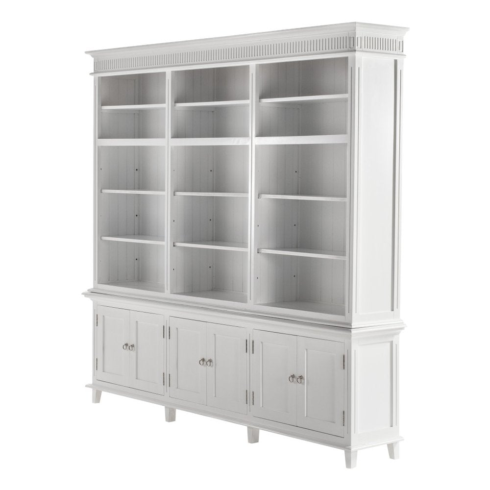 87" Antiqued White Solid Wood Six Door Pantry Or Storage Closet