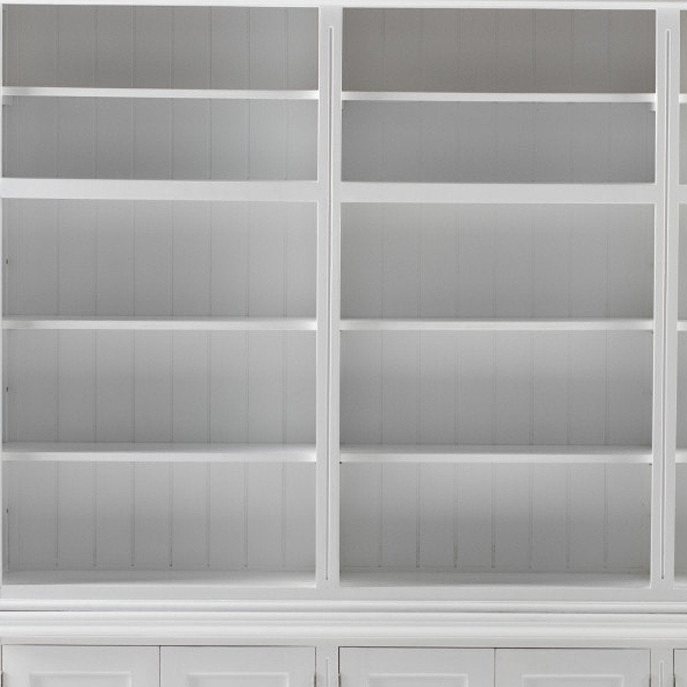 87" Antiqued White Solid Wood Six Door Pantry Or Storage Closet