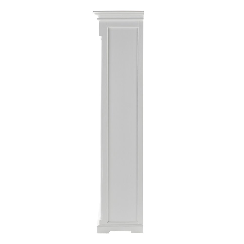 39" Off White Solid Wood Frame Curio Cabinet With Glass Doors