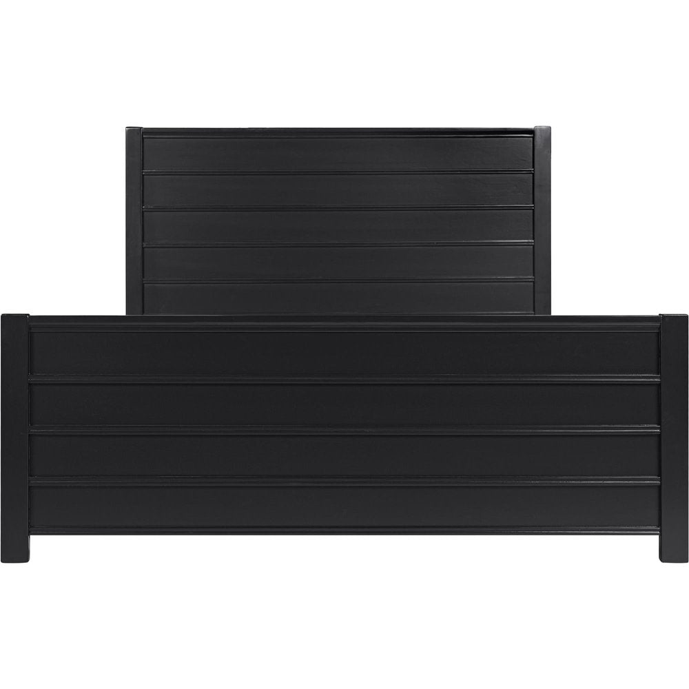 Black Solid Wood Queen Bed Frame