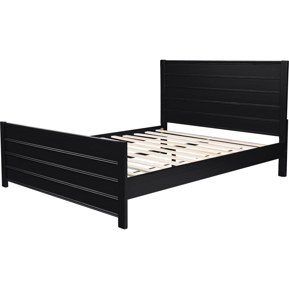 Black Solid Wood Queen Bed Frame