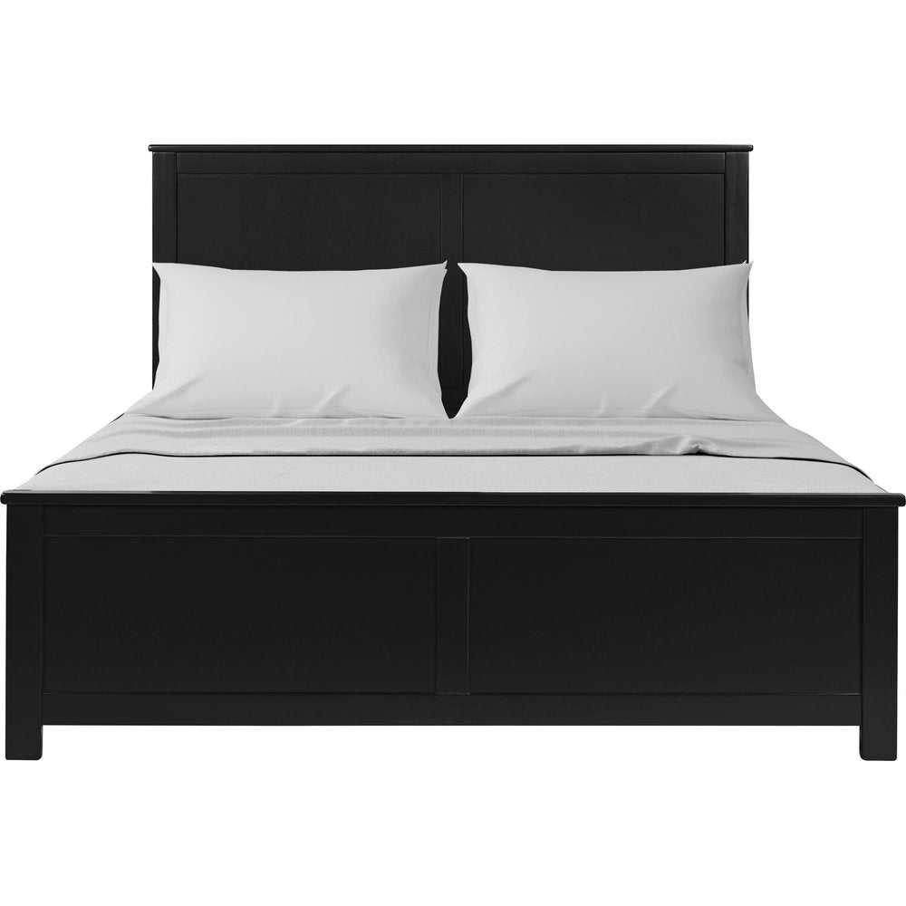 Black Solid Wood Queen Bed Frame