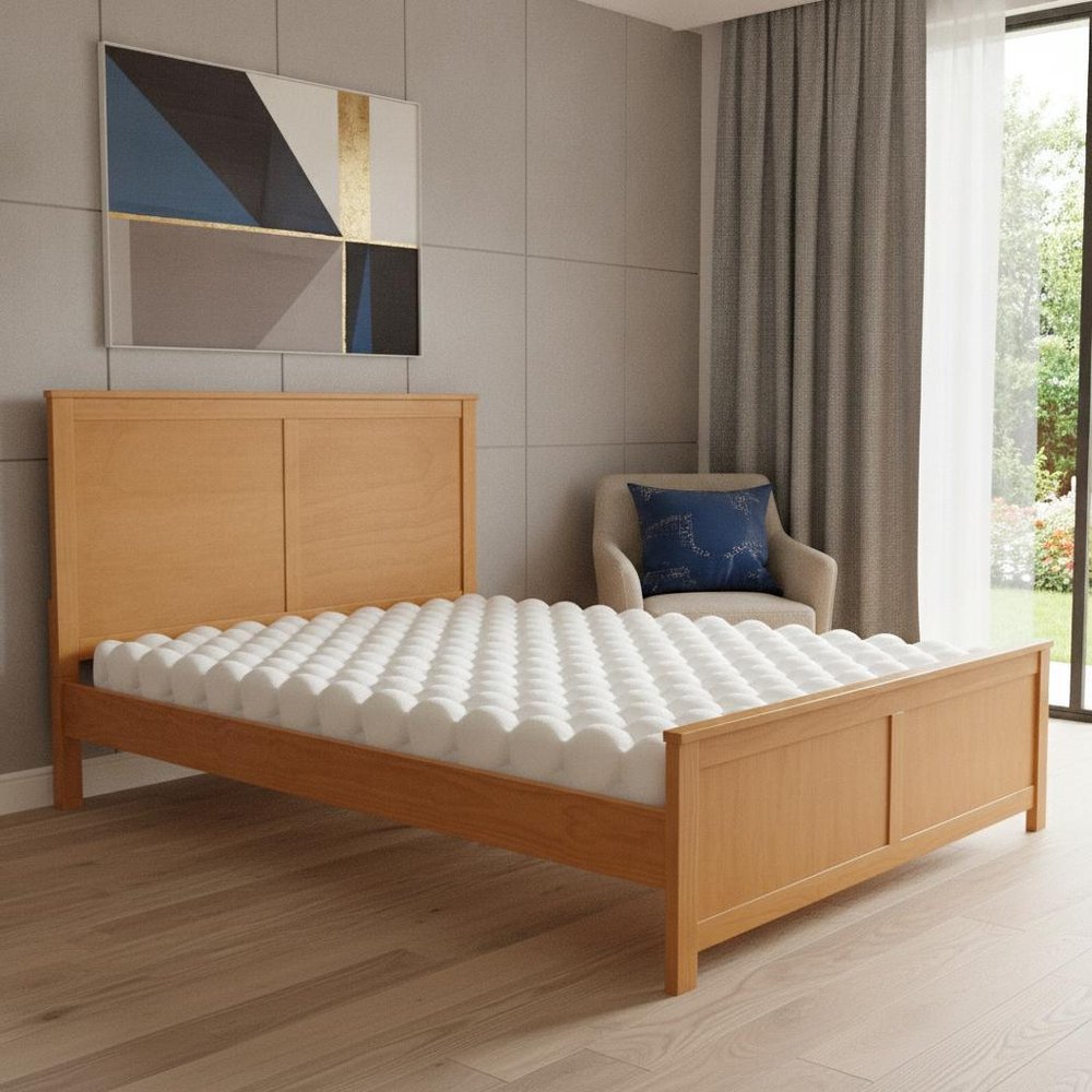Brown Solid Wood Queen Bed Frame