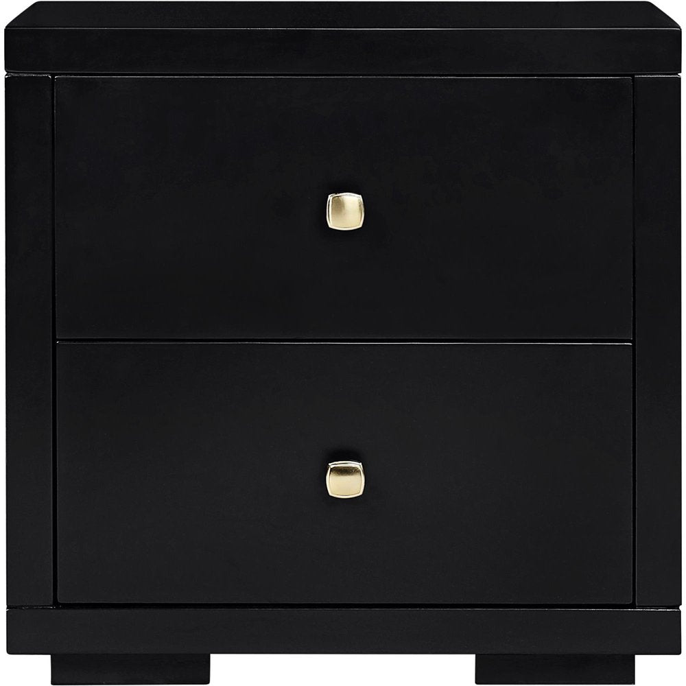 Three Piece Black Solid Wood Bedroom Set