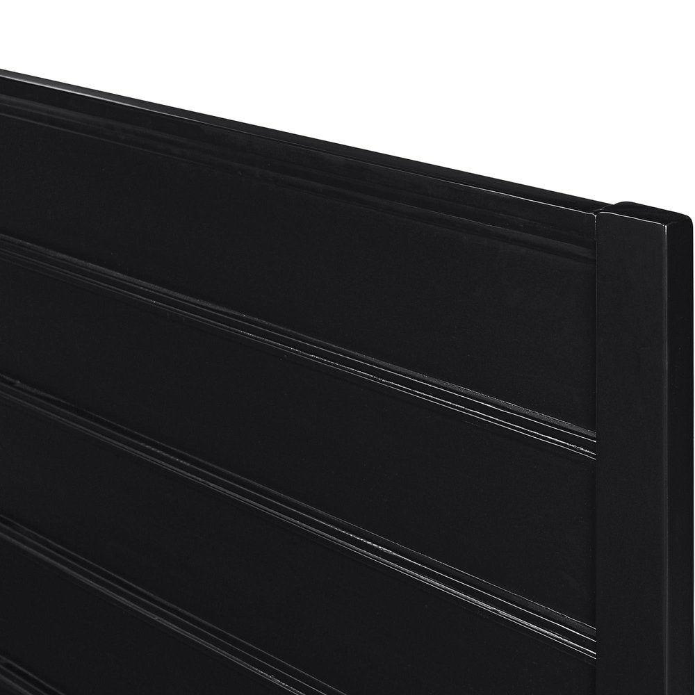 Three Piece Black Solid Wood Bedroom Set