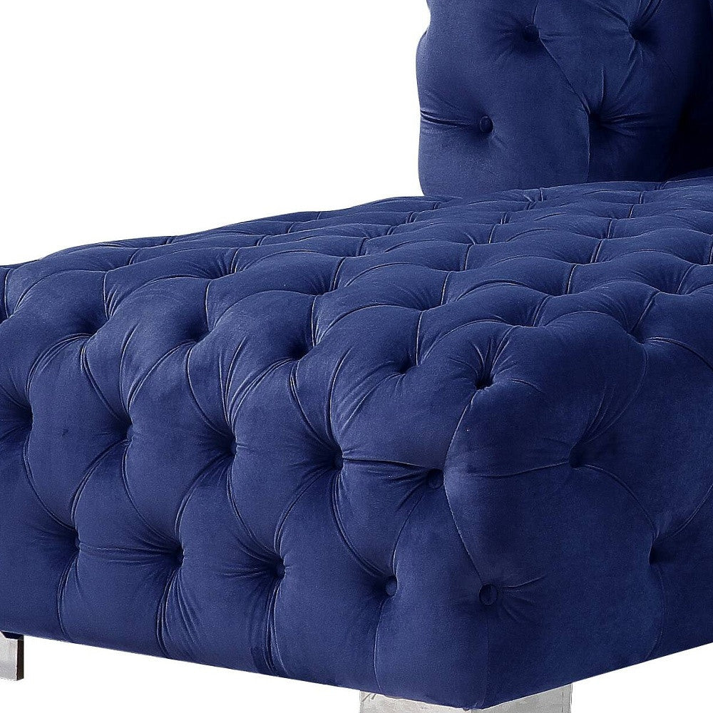 Blue Velvet L Shaped Two Piece Seating Component