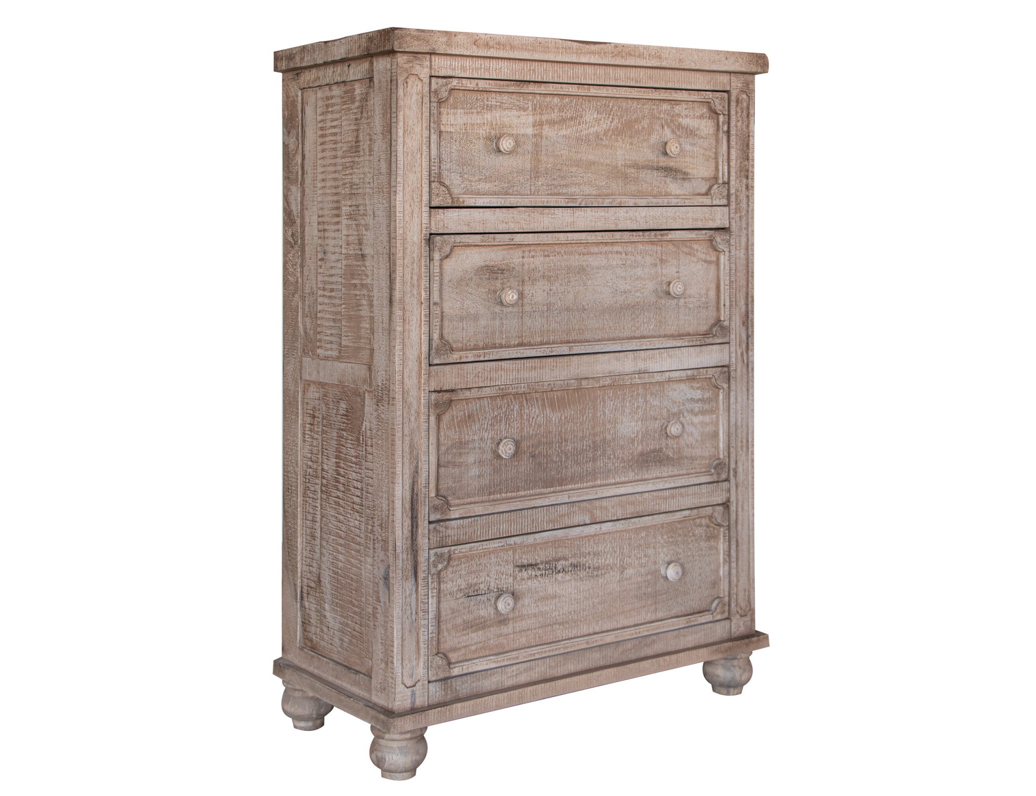 37" Natural Solid Wood Four Drawer Chest
