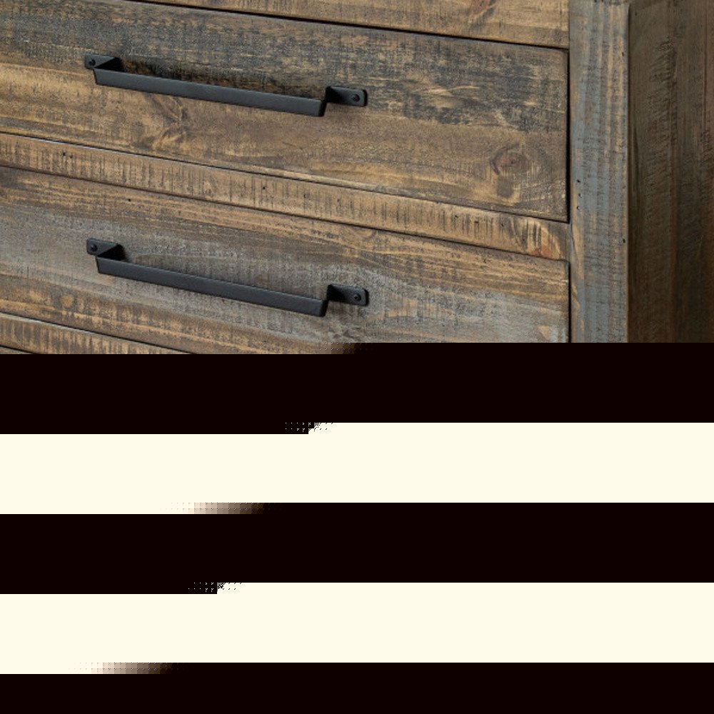 37" Brown and Gray Solid Wood Three Drawer Chest