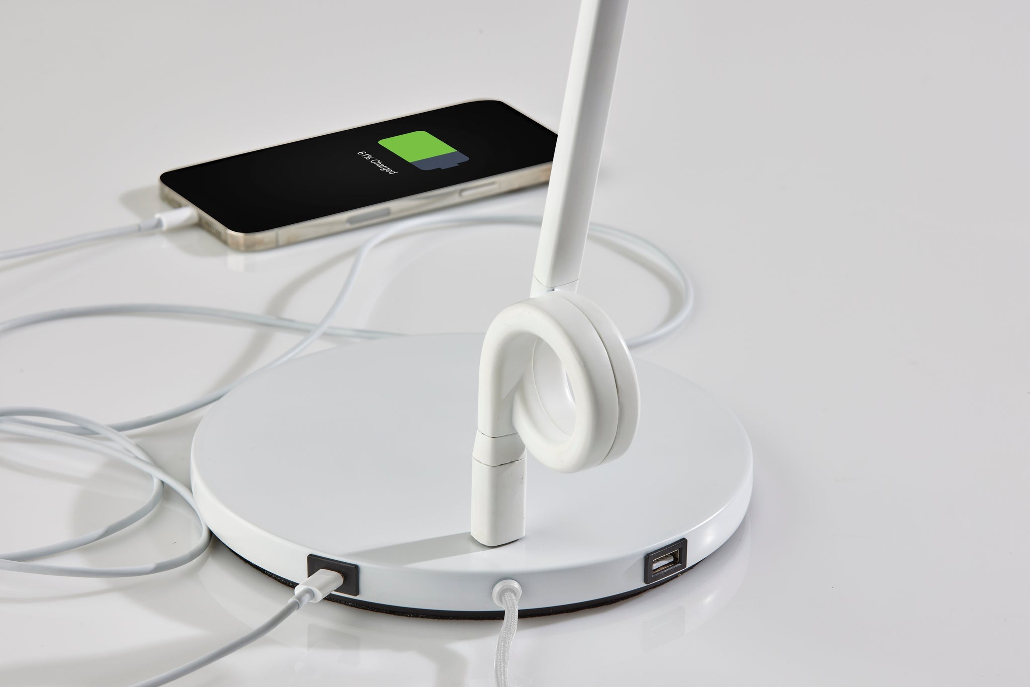 35" White Metal Novelty Desk Table Lamp