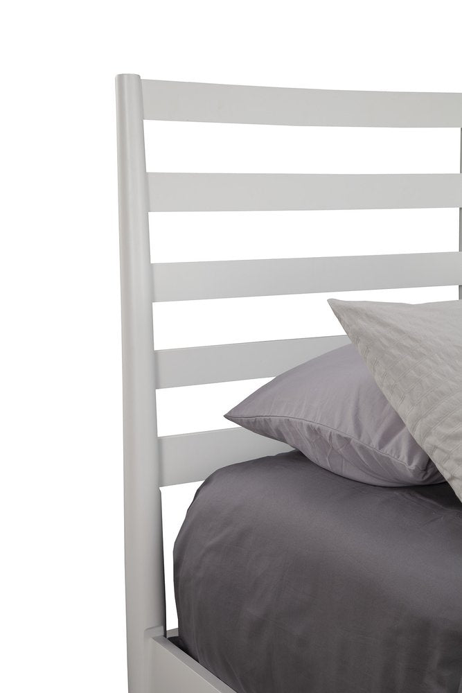 White Slat Back Solid Wood California King Bed Frame