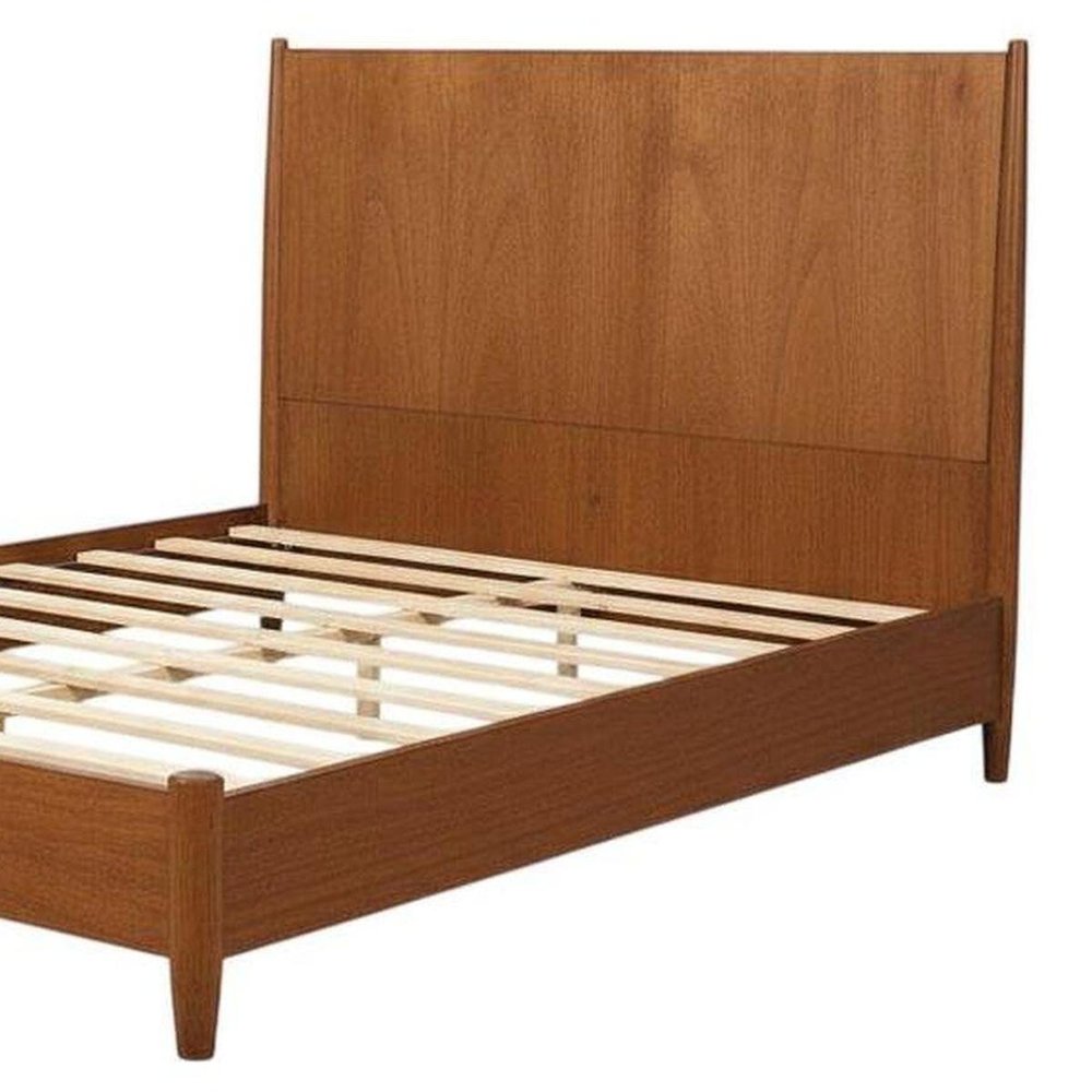 Brown Solid Wood Queen Bed Frame