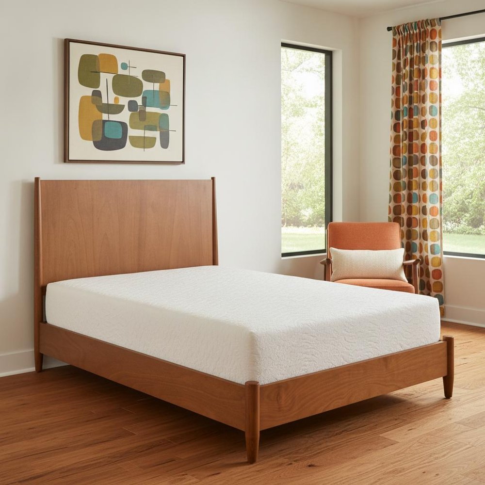 Brown Solid Wood Queen Bed Frame