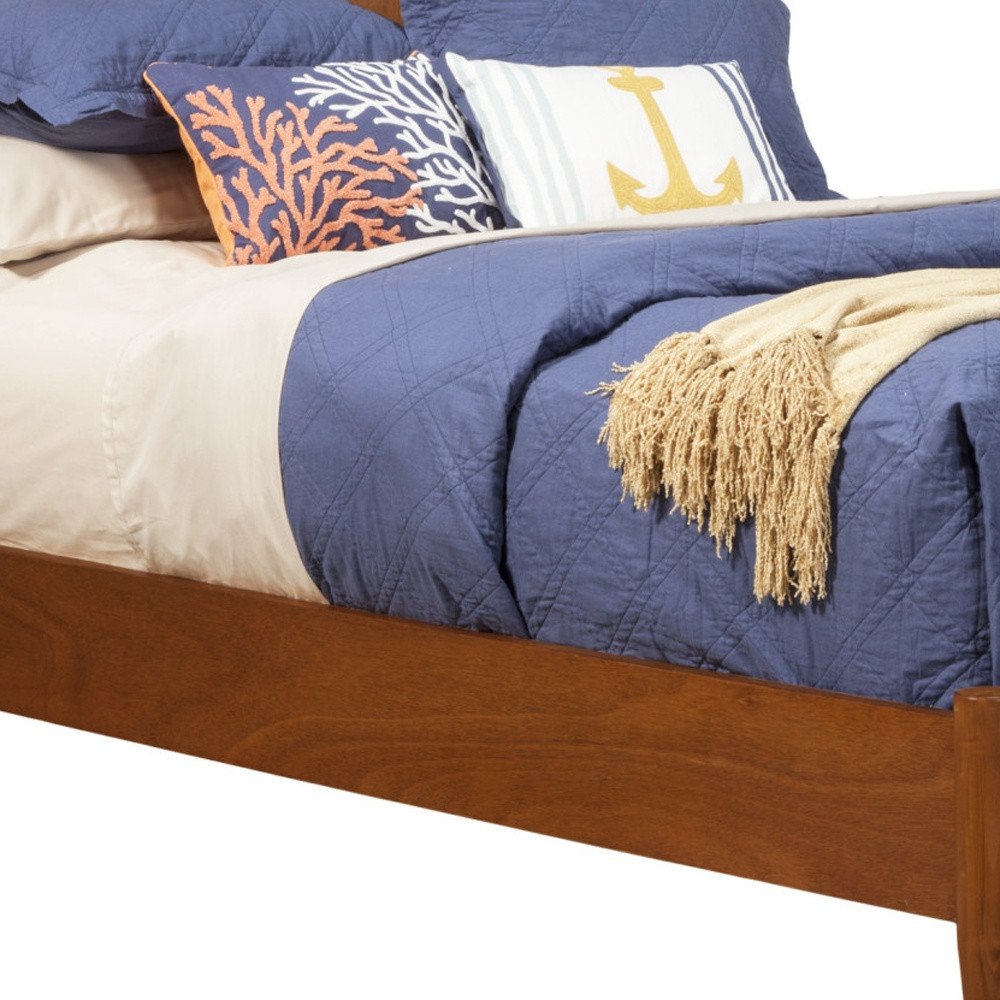 Brown Solid Wood King Bed Frame