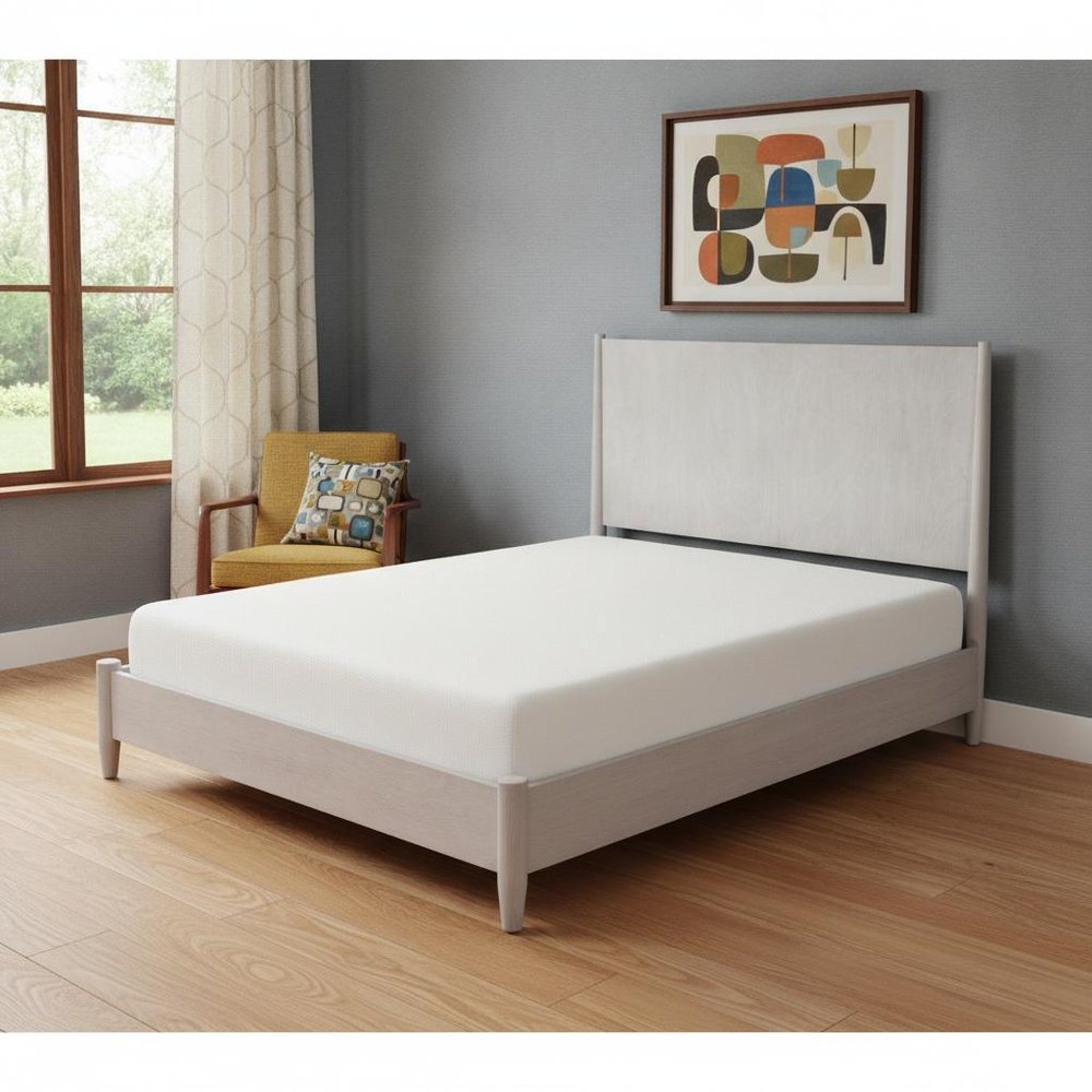 Gray Solid Wood Queen Bed Frame