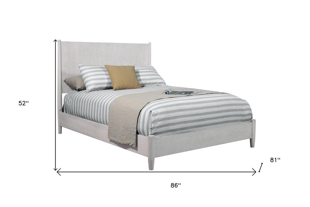 Gray Solid Wood King Bed Frame