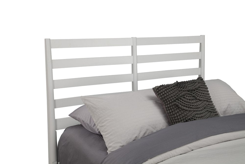 White Slat Back Solid Wood Full Bed Frame