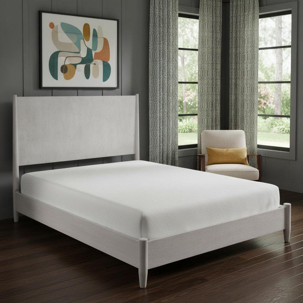 Gray Solid Wood Full Bed Frame