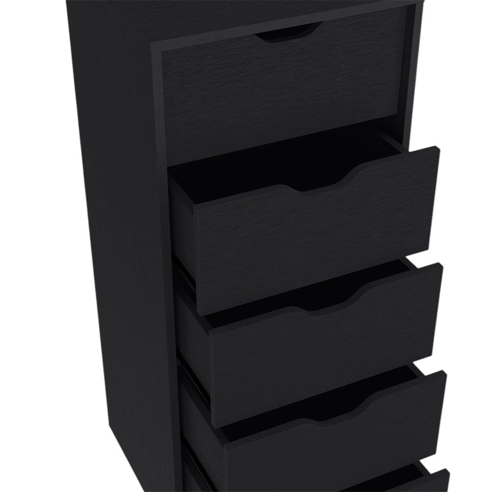 18" White Five Drawer Standard Chest