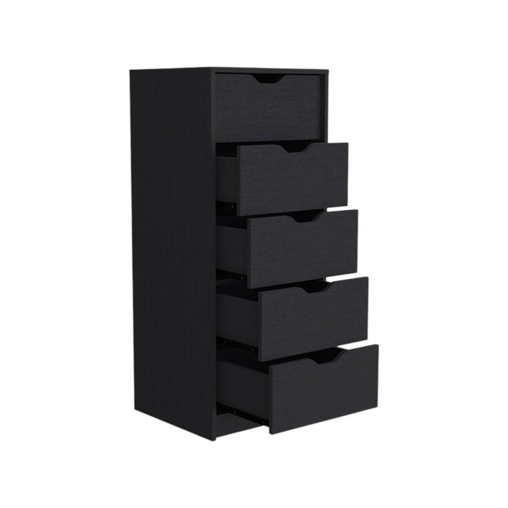 18" White Five Drawer Standard Chest