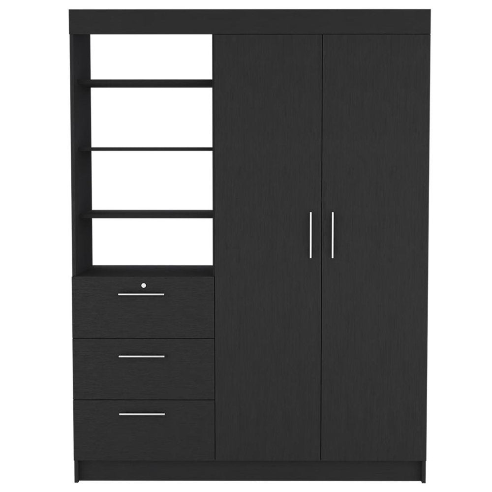 59" White Three Drawer Combo Dresser