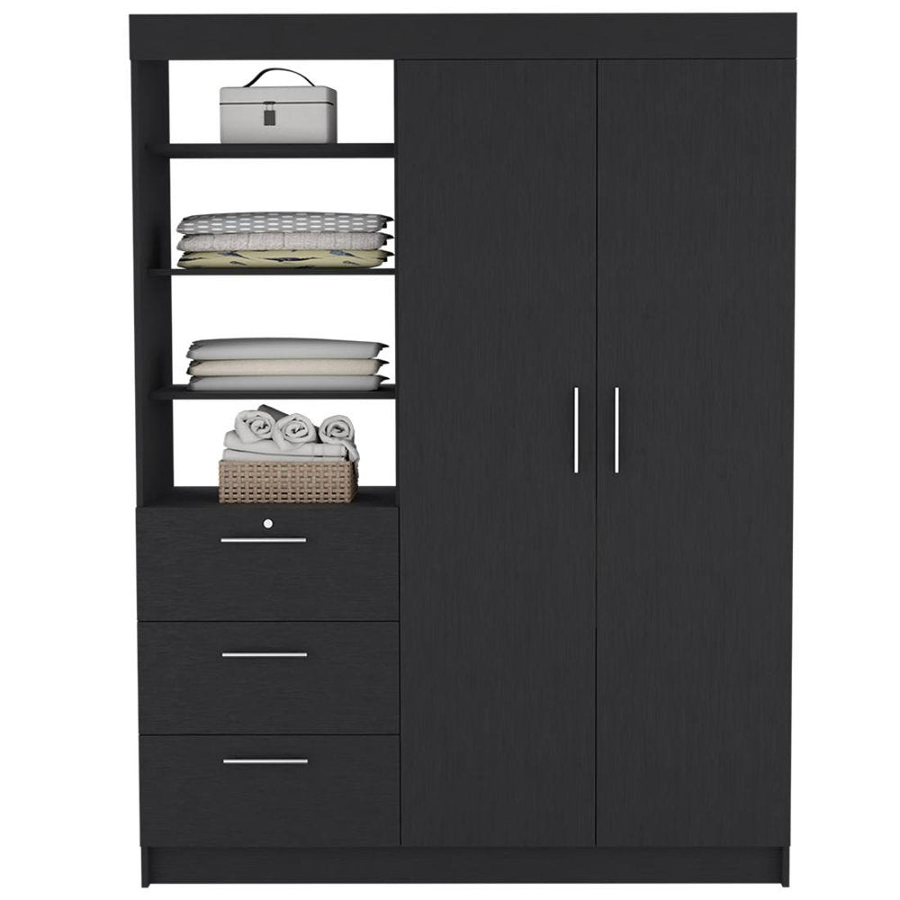 59" White Three Drawer Combo Dresser