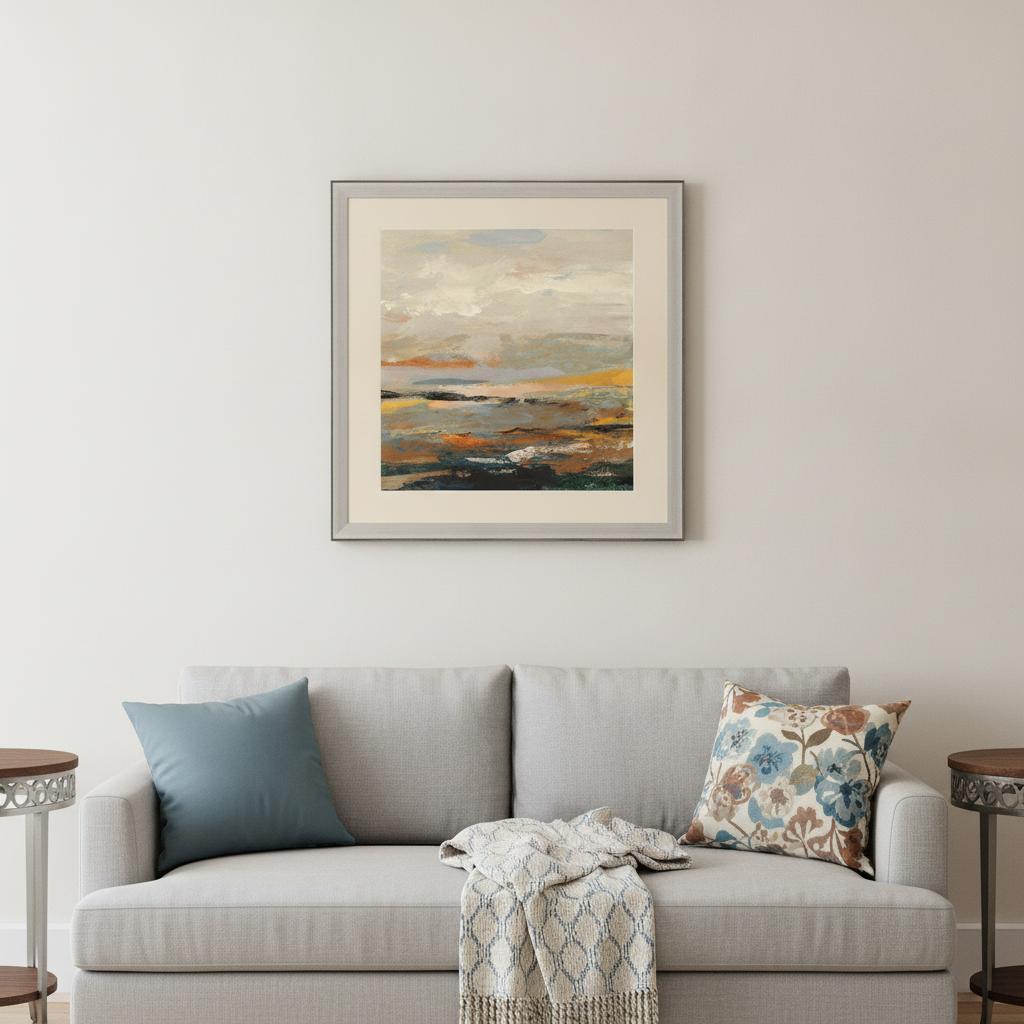 Warm Bay I Silver Framed Print Wall Art