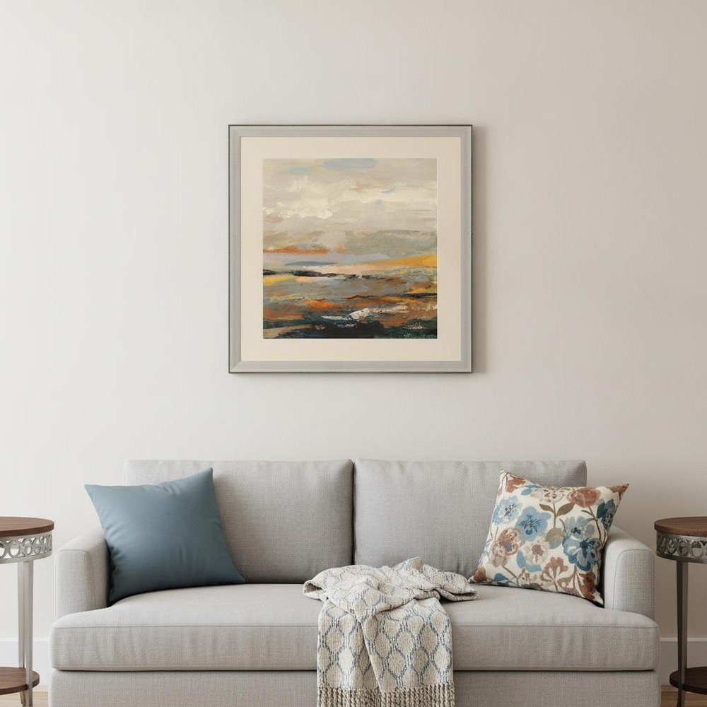Warm Bay I Silver Framed Print Wall Art