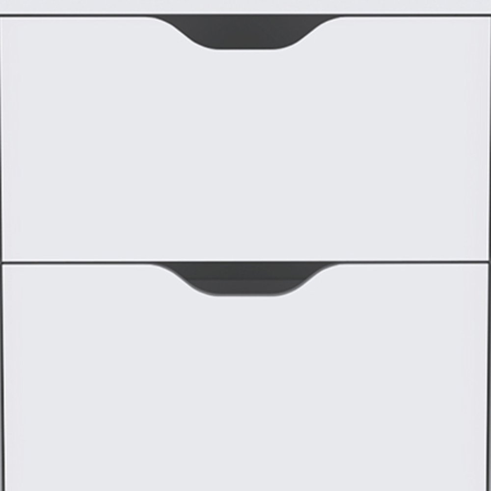 19" White Wood Two Drawer Nightstand