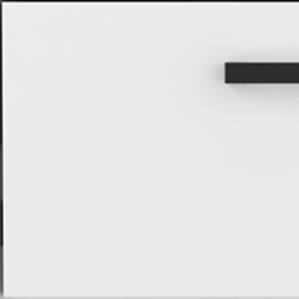 19" White Wood Two Drawer Nightstand