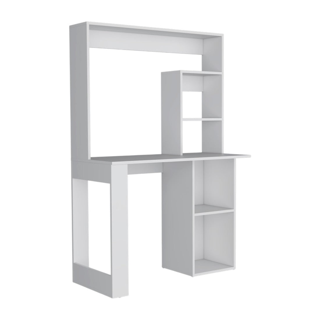 39" White Wood Computer Desk With Hutch