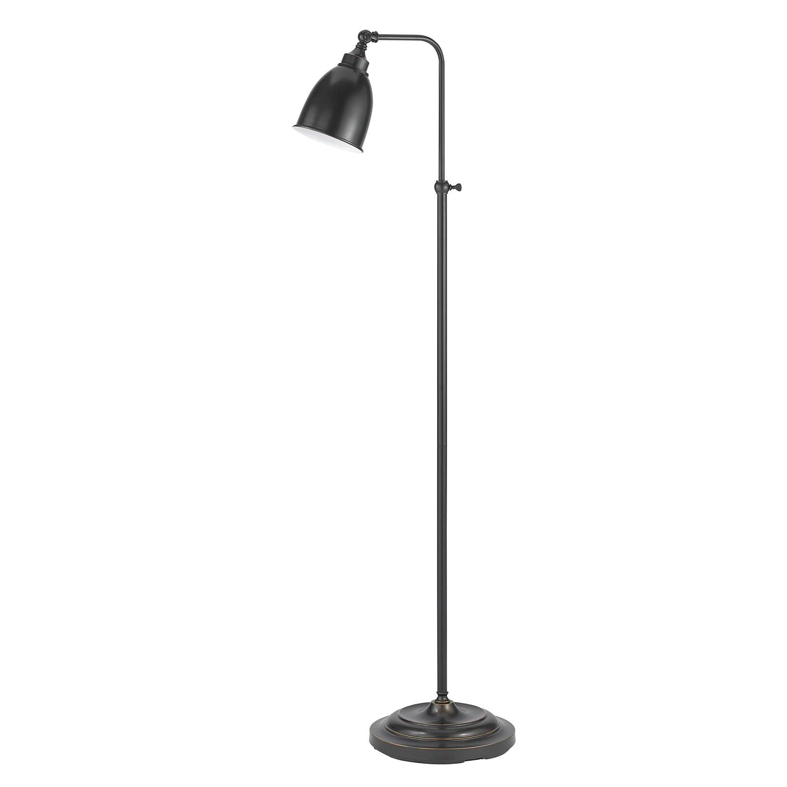 62" Bronze Adjustable Traditional Shaped Floor Lamp With Bronze Dome Shade