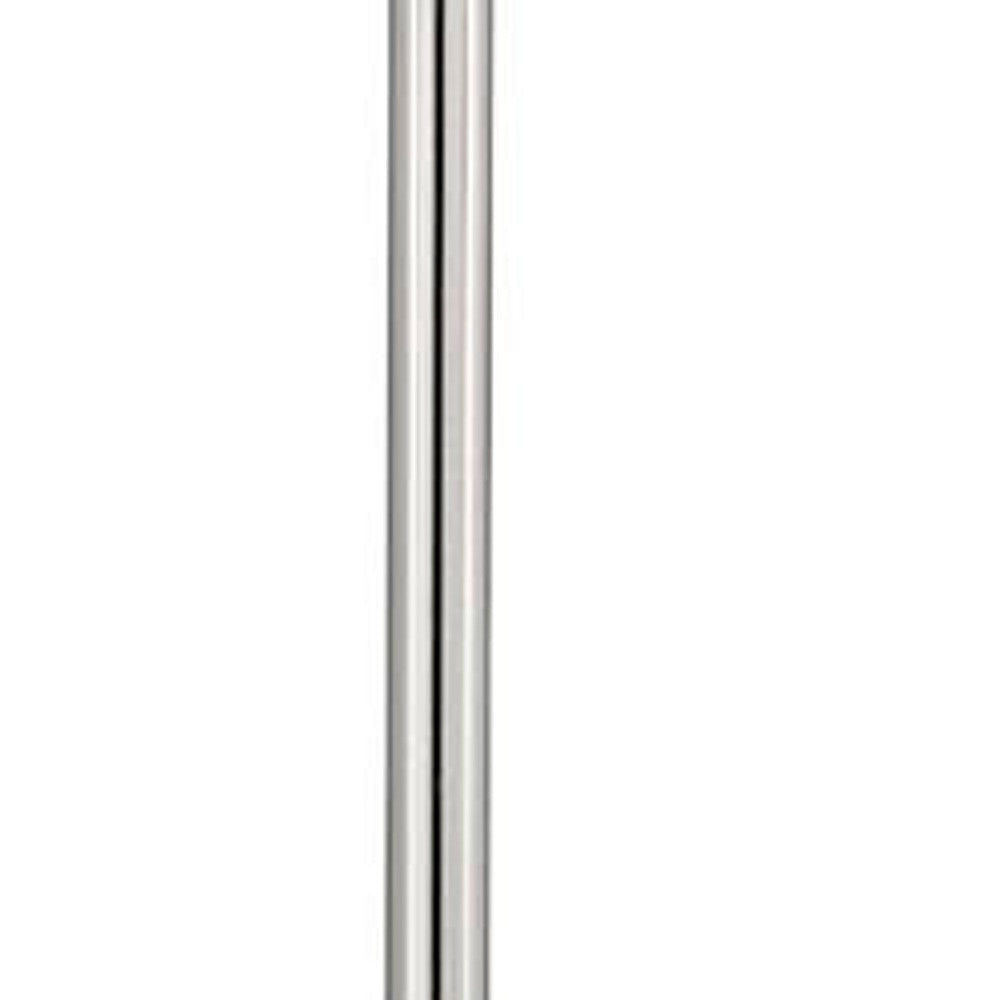 60" Nickel Traditional Shaped Floor Lamp With White Square Shade