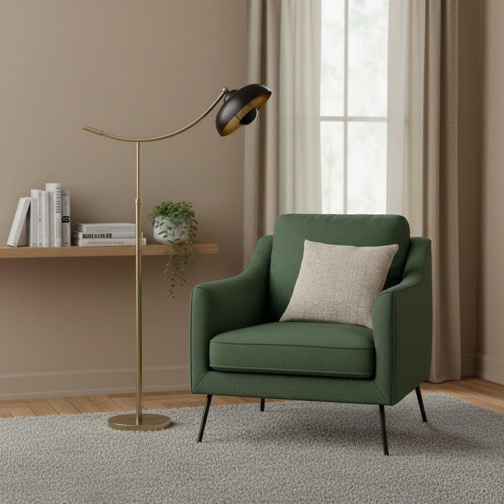 66" Bronze Adjustable Arc Floor Lamp With Bronze Dome Shade