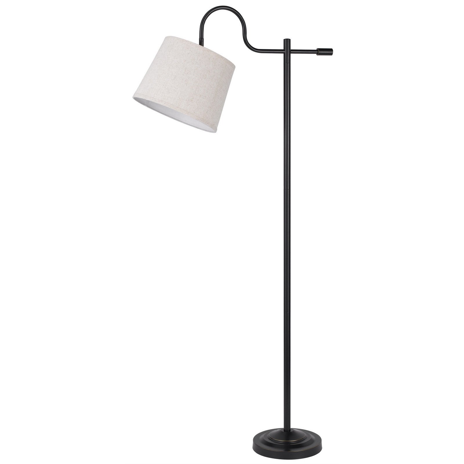 63" Bronze Adjustable Traditional Shaped Floor Lamp With Gray Square Shade