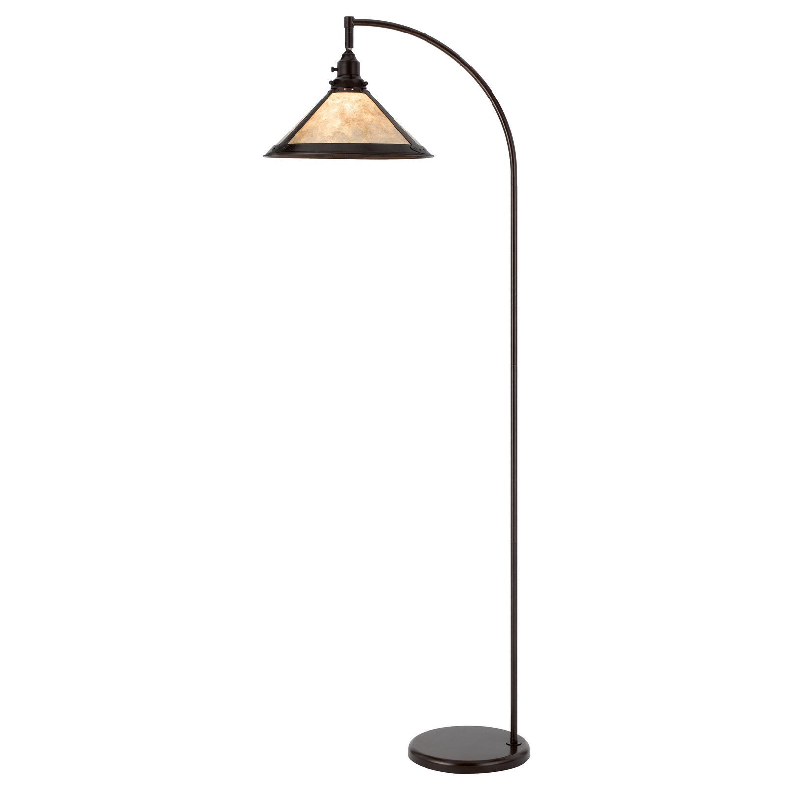65" Bronze Traditional Shaped Floor Lamp With White Empire Shade