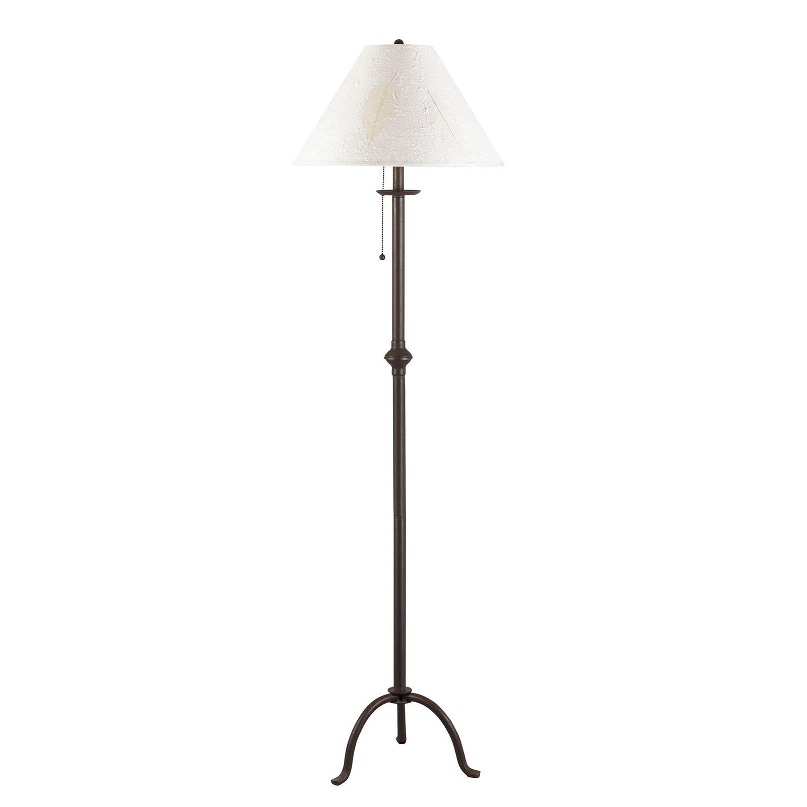 57" Black Traditional Shaped Floor Lamp With White Empire Shade