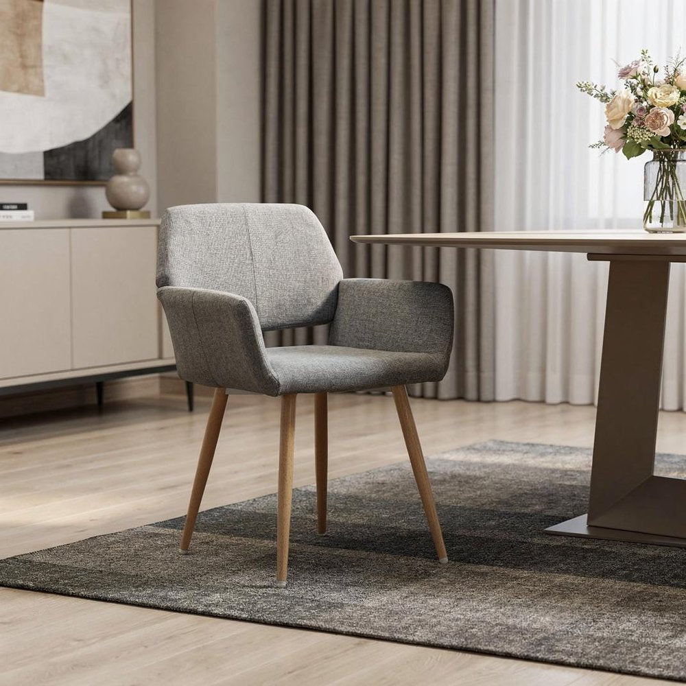 Gray Upholstered Dining Chair