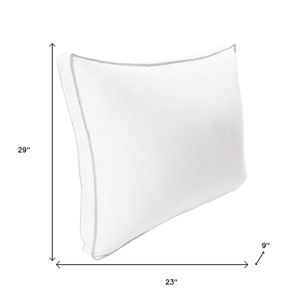 Set of Two Microfiber Down Alternative Medium Hypoallergenic Standard Size Bed Pillows