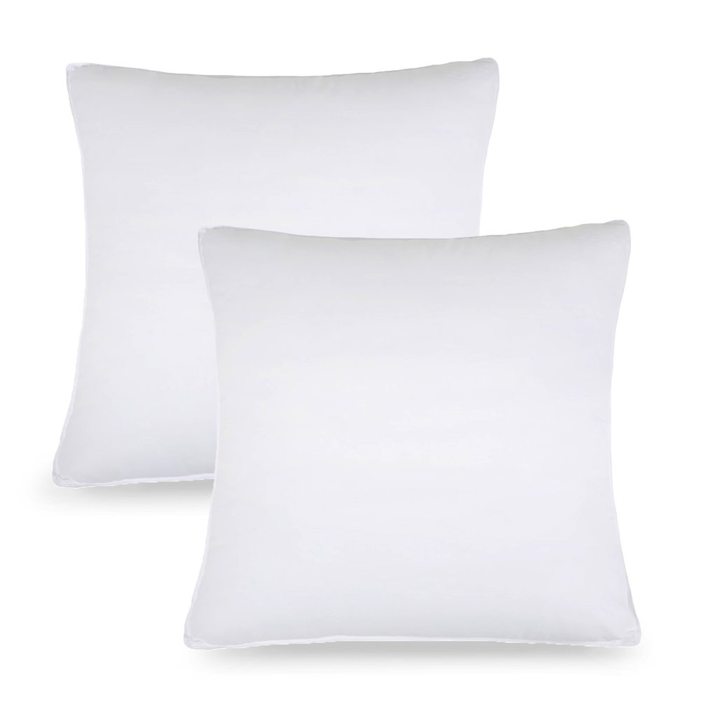 Set of Two Microfiber Down Alternative Medium Hypoallergenic European Size Bed Pillows