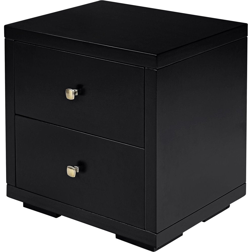 19" Espresso Solid and Manufactured Wood Two Drawer Nightstand
