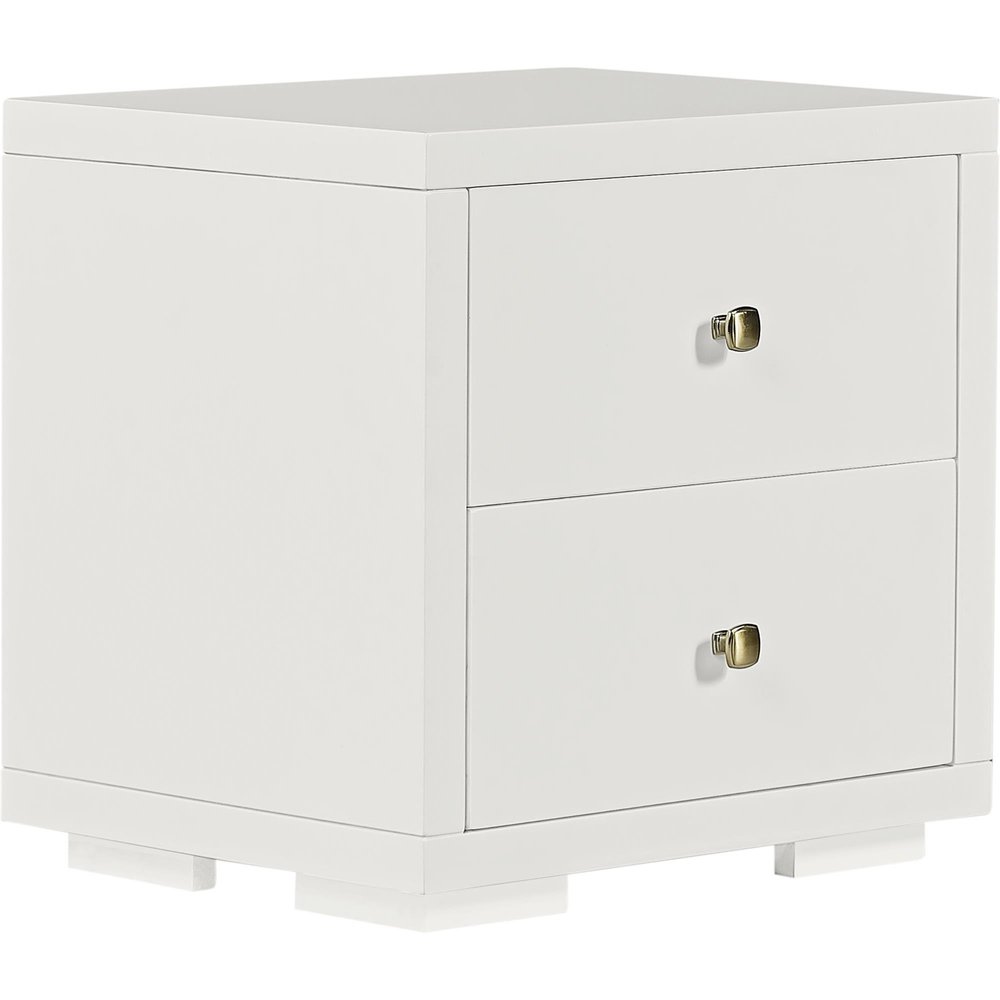 19" Black Solid and Manufactured Wood Two Drawer Nightstand