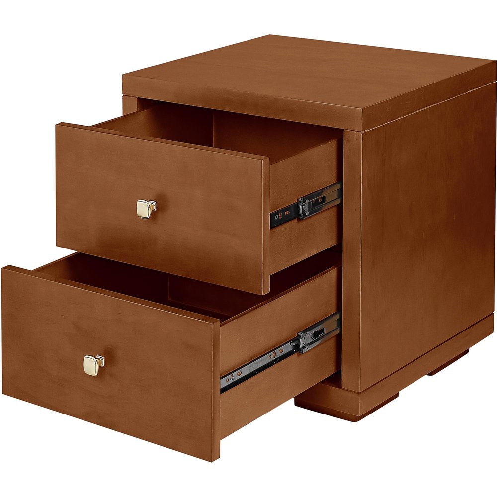 19" Black Solid and Manufactured Wood Two Drawer Nightstand