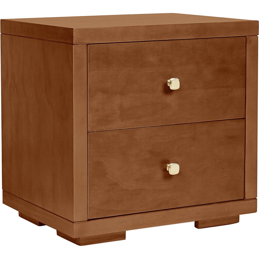 19" Black Solid and Manufactured Wood Two Drawer Nightstand