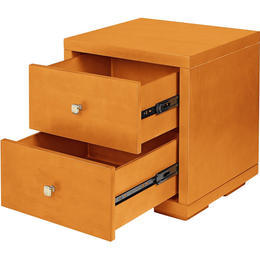 19" Black Solid and Manufactured Wood Two Drawer Nightstand