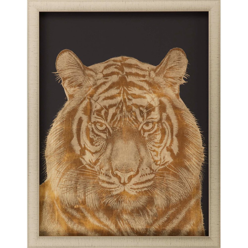 Wild Tiger Portrait Gold Framed Print Wall Art