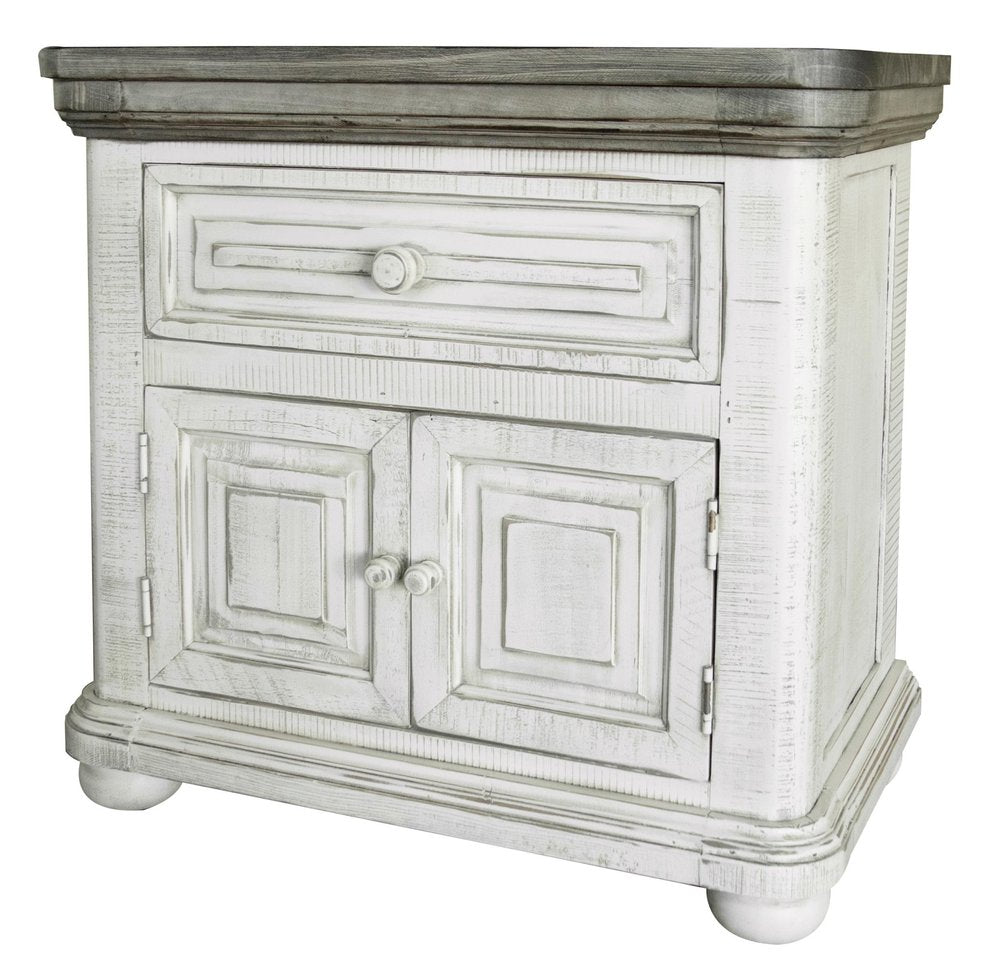 27" Ivory Solid Wood One Drawer Nightstand