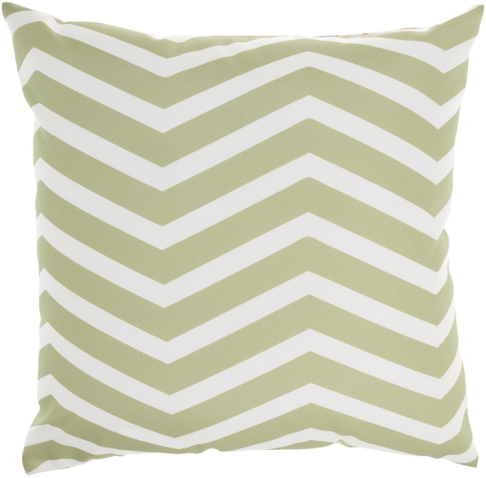20" Orange Green and Blue Floral Indoor Outdoor Throw Pillow