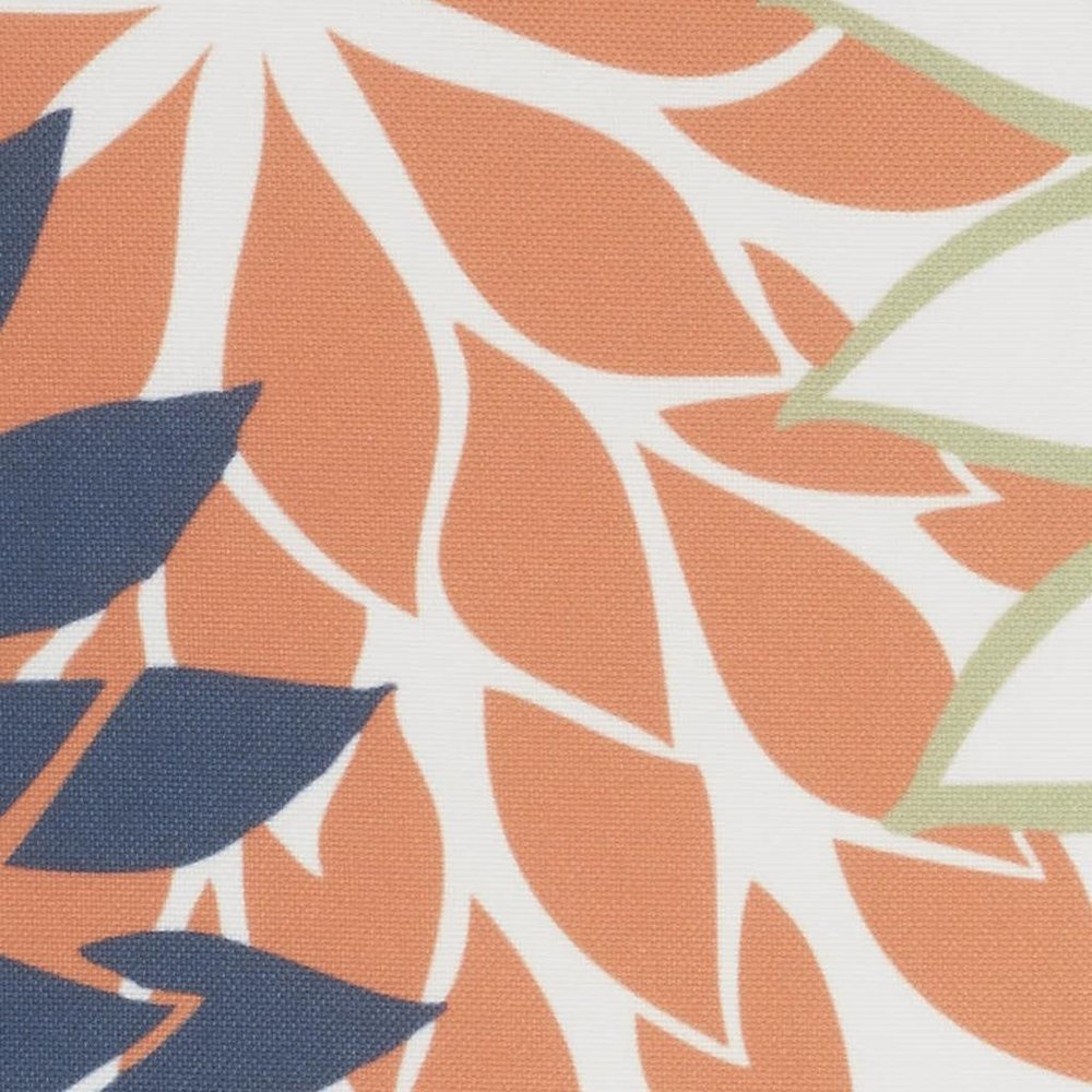 20" Orange Green and Blue Floral Indoor Outdoor Throw Pillow