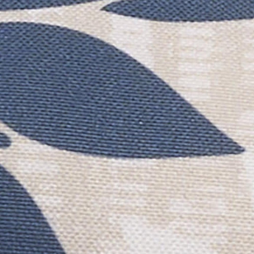 6" X 20" Beige Blue and Ivory Bolster Floral Indoor Outdoor Throw Pillow